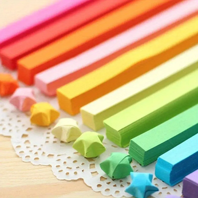 Colorful Star Origami Paper Strips, Gradient Lucky Stars Pentagram Paper, DIY Craft Material Fine Motor Skills for Kindergarten Kids Handmade Projects Versatile Uses, Crafting Activities, Foster Creativity