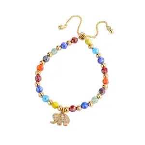 Premium Multicolor Crystal Beaded Bracelet |         Trendy Euro-American Design Beaded Pendant Bracelet, Fashionable & Unique Women's Hand Jewelry Gift