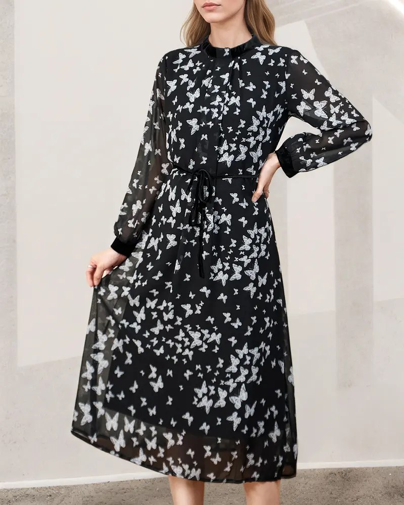 long sleeve midi dress formal - TikTok Shop