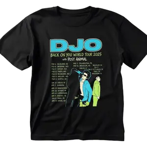 DJO World Tour Shirt 2026, Indie Alternative Concert Tee, Vintage Back Print Tour Dates Shirt, Unisex Music Fan Graphic Tee