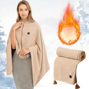 USB Heated Shawl for Winter & Autumn | 3 Temp Modes + Detachable Washable | Office/Outdoor Warm Wrap