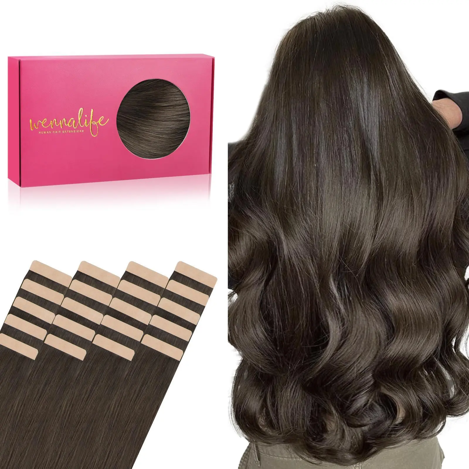 WENNALIFE Tape in Hair Extensions 20pcs to 40pcs Ash to Golden and Platinum Blonde Remy Human Hair  Skin Weft Tape Extensions Human Hair #DealsForYouDays