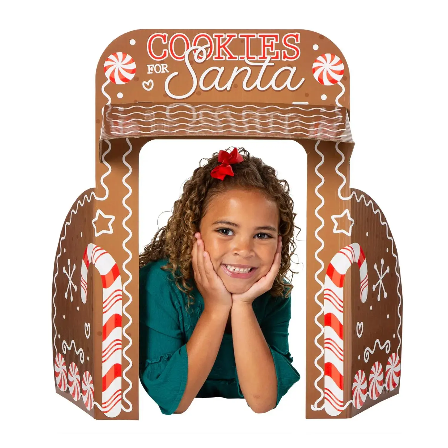 Cookies for Santa Cardboard Cutout Stand-Up, 16in x 24.5in Tabletop Decor, Festive Photo Booth Prop with Photo Backdrop, Glass-Compatible Table Centerpieces & Wall Hanging Accessory