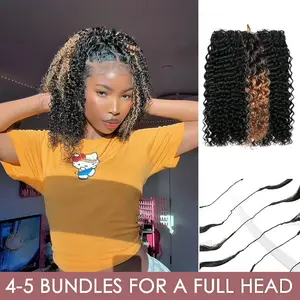 LWIGS #1B/30 & T#2/4/27 & T#2/99J Ombre Color Crochet Human Hair Extensions Pre-Separated Lightweight Deep Wave Feather Crochet Hair TikTokShopHolidayHaul