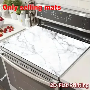 Electric oven and glass stove protection pad, scratch resistant, easy to clean surface, compatible with electric ovens, stoves, kitchen countertops, modern marble design, Kitchenware