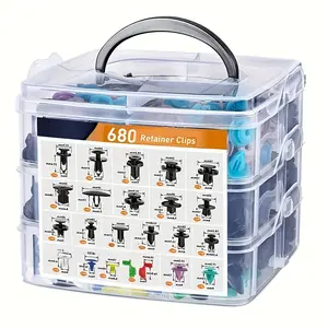 680pcs Premium Auto Fastener Clips Kit Car Body Bumper Door Trim Panel Retainer Clips Assortment with Removal Tool Easy Installation and Maintenance Automotive Push Pin Rivet Clip Set Universal Car Interior Exterior Repair Accessories,summervibes