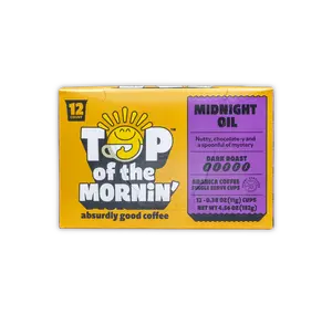 Midnight Oil Dark Roast Coffee Pods | Keurig | 12 Single Serve Cups