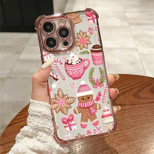 Cute Christmas Desserts Soft Case for  iPhone 17 Air 16 15 14 Pro Max 13 12 11 XS Plus Shockproof Drop Protection Rugged Durable Silicone CoverGhostly Garden