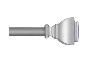 stays 28-48 in. Benton Petite Café Adjustable Curtain Rod, 1/2 in. Diameter, Brushed Nickel
