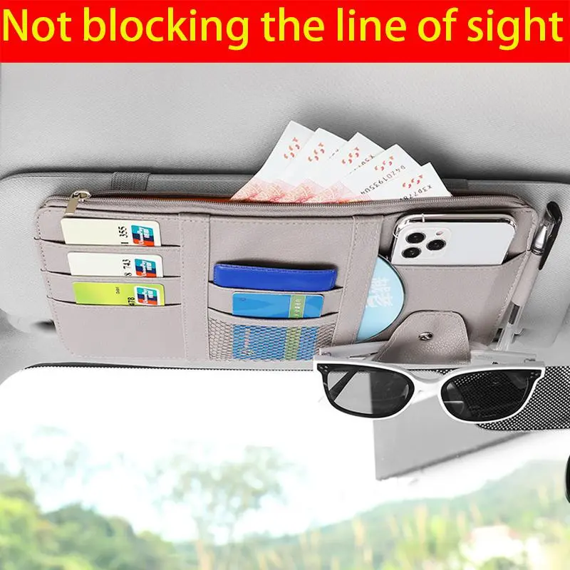 2026 New Car Sun Visor Organizer Multi-Pocket Auto Interior Accessories Pocket Organizer Car Document Storage Pouch Pen Holder