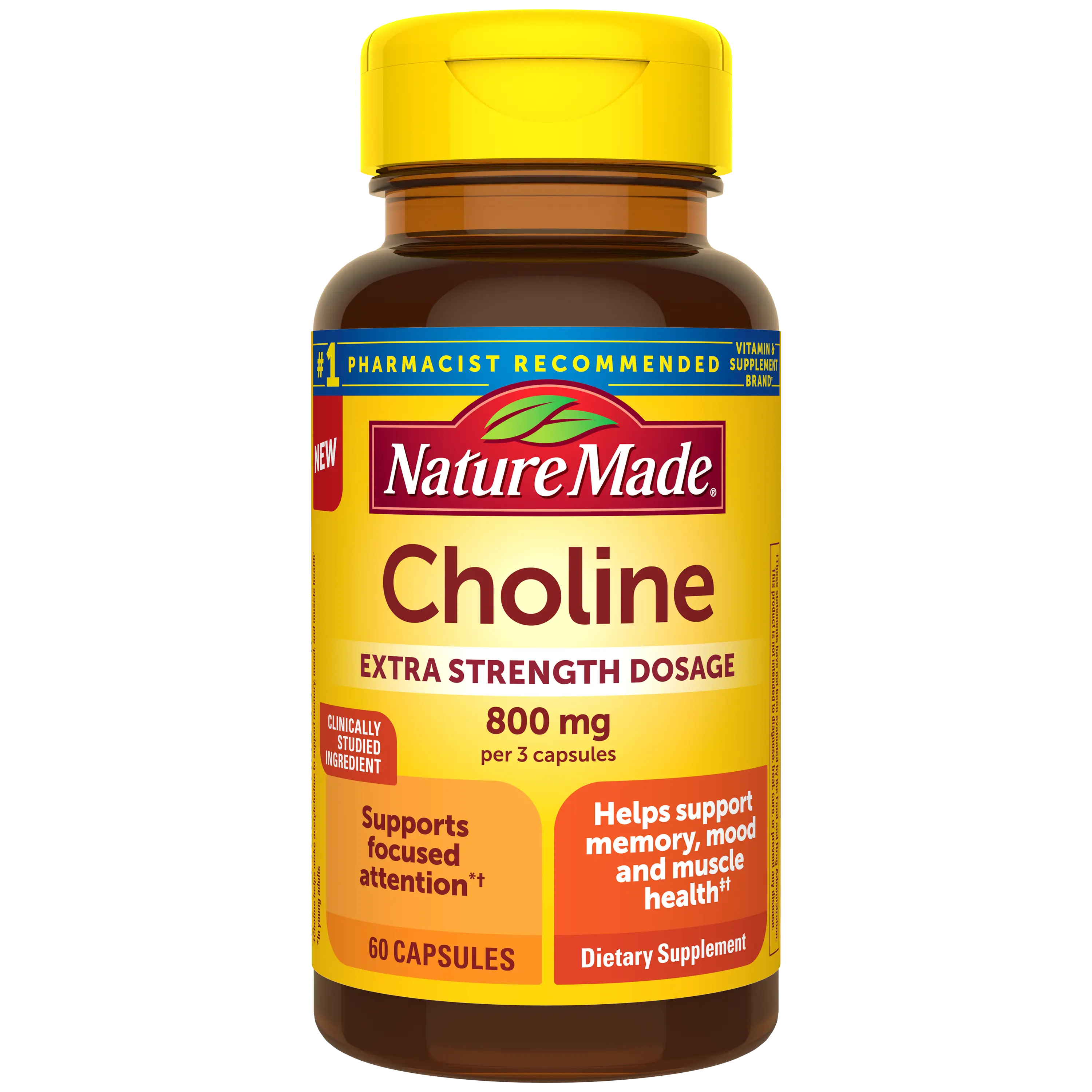 Choline Extra Strength Dosage 800 Mg Per 3 Capsules
