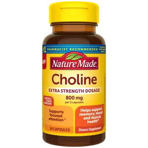 Choline Extra Strength Dosage 800 Mg Per 3 Capsules