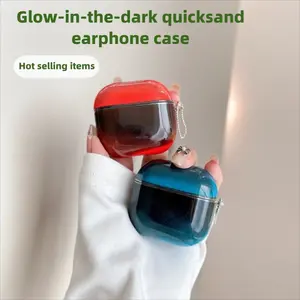 Glowing Flowing Sand AirPods Case with Keychain - Shock-Absorbent Enhanced Protection for AirPods 3/4/Pro/Pro 2