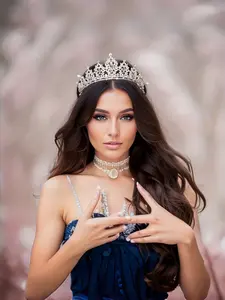 Elegant Baroque Style Headpiece Tiara, Sparkling Zinc Alloy Rhinestones, Perfect for Weddings, Parties, Special Occasions