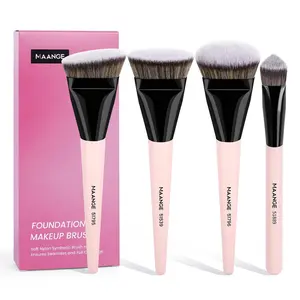 Makeup Brush Set for Gift, 4 Counts/set Face Makeup Brush Soft Bristled Makeup Brushes for Foundation, Powder, Contour, Highlight, Professional Makeup Tools for Beginners