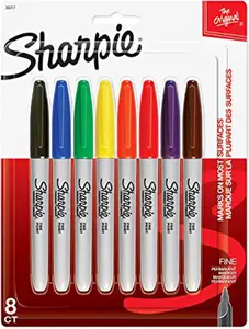 Sharpie Permanent Markers - Fine Point, Permanent Ink Marks, Intensely Brilliant Colors, Ideal for Labeling Metal & Most Surfaces (Office Stationery, Art Supplies)