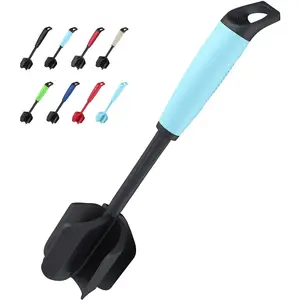 Upgrade Meat  and Potato Masher, Heat Resistant Ground Meat Smasher for Hamburger, 5 Curved  Ground Beef Smasher, Nylon Non Stick Mixer, Stirrer and Kitchen Gadgets, Teal
