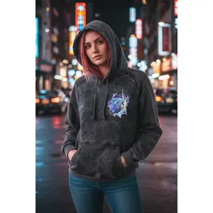 Purple Vintage Wash Gible & Garchomp Hoodie - Unisex Sweatshirt