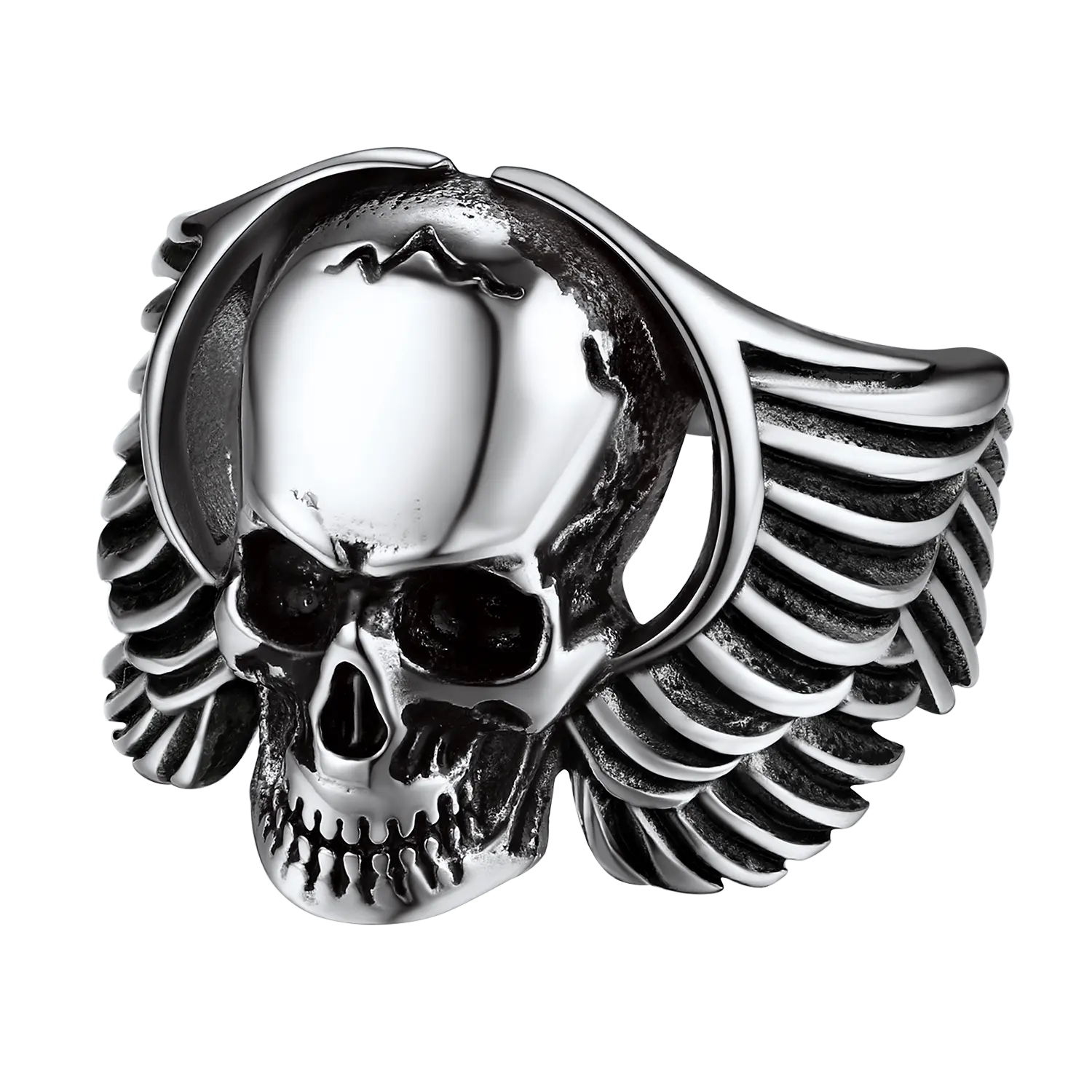 PROSTEEL Devil Wings Skull Ring Stainless Steel Gothic Jewelry Cool Skull Rings Jewelry Unisex For Men Women with Gift Box