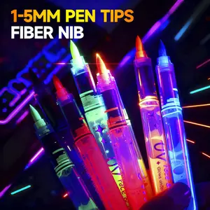 Luminous Body Paint Pen Washable Face Graffiti Makeup Pen Erasable Festival Party Atmosphere Glow Pen