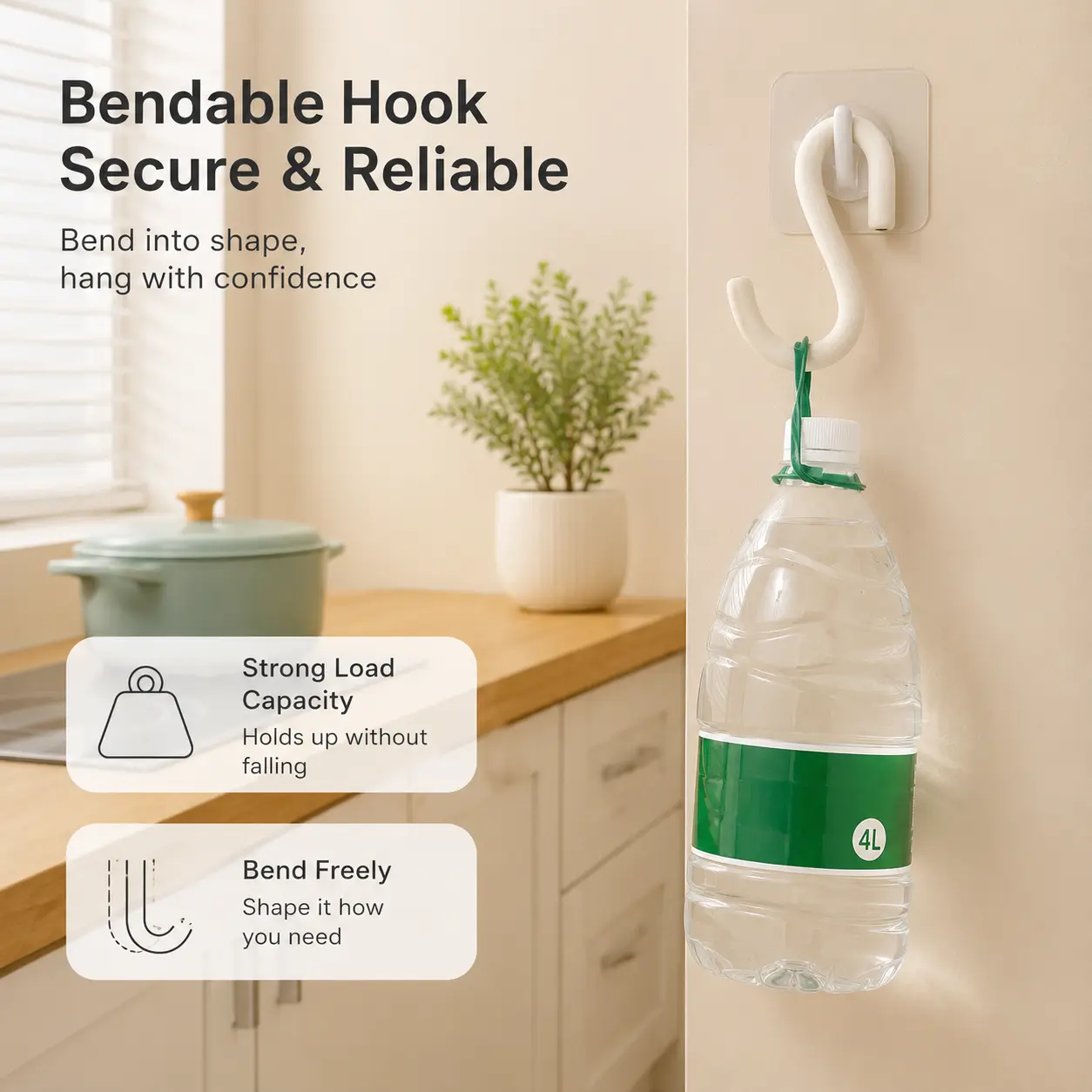 1 Count, Flexible Bendable Shaping Strap, for Cable Wrapping Hanging Storage and Daily Household Organizing