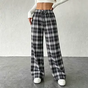 Women’s summer casual loose plaid long pants — fashionable and versatile women’s wear