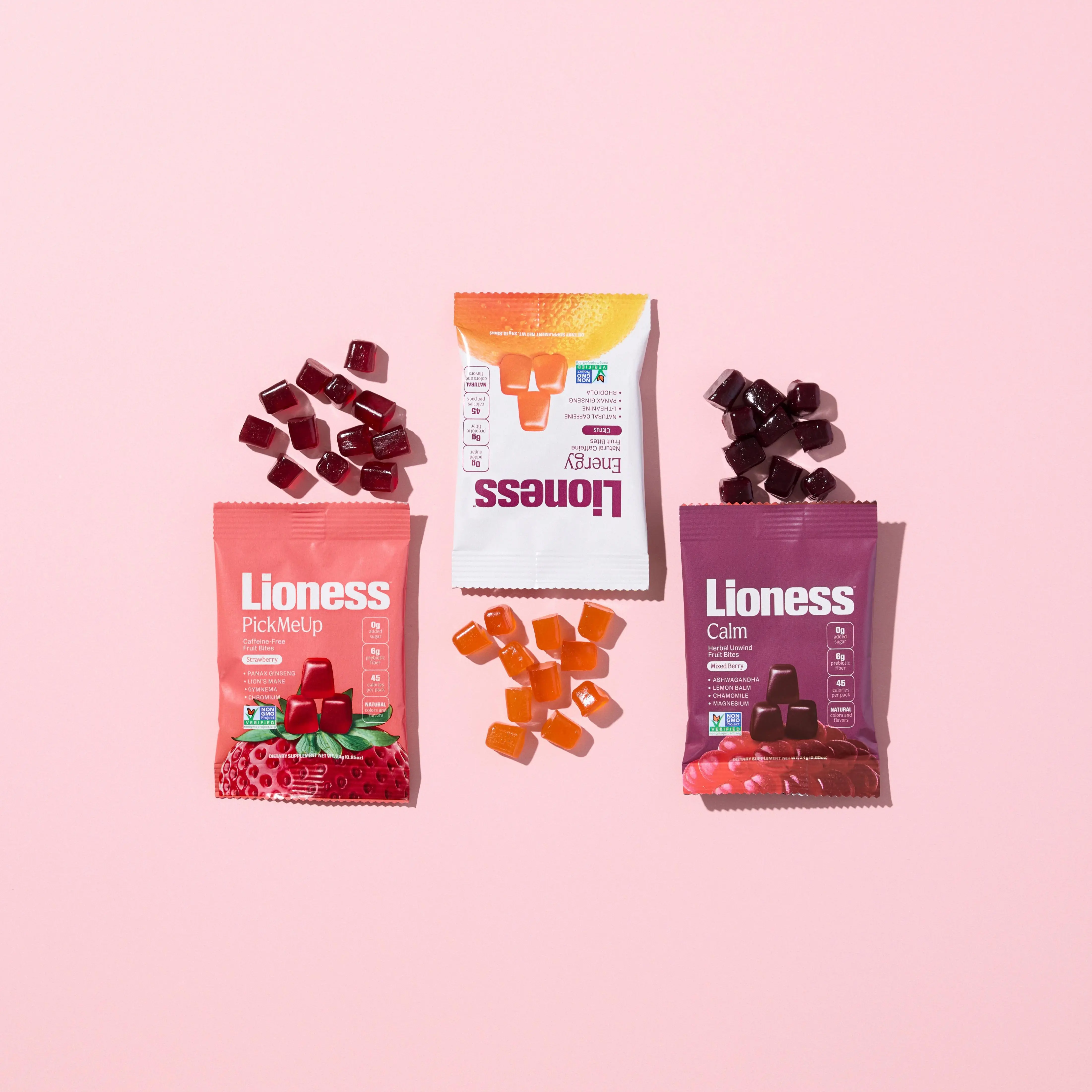 Lioness Functional Gummies – Energy, Calm & Craving Support Gummies | Citrus, Strawberry, Mixed Berry & Variety Pack