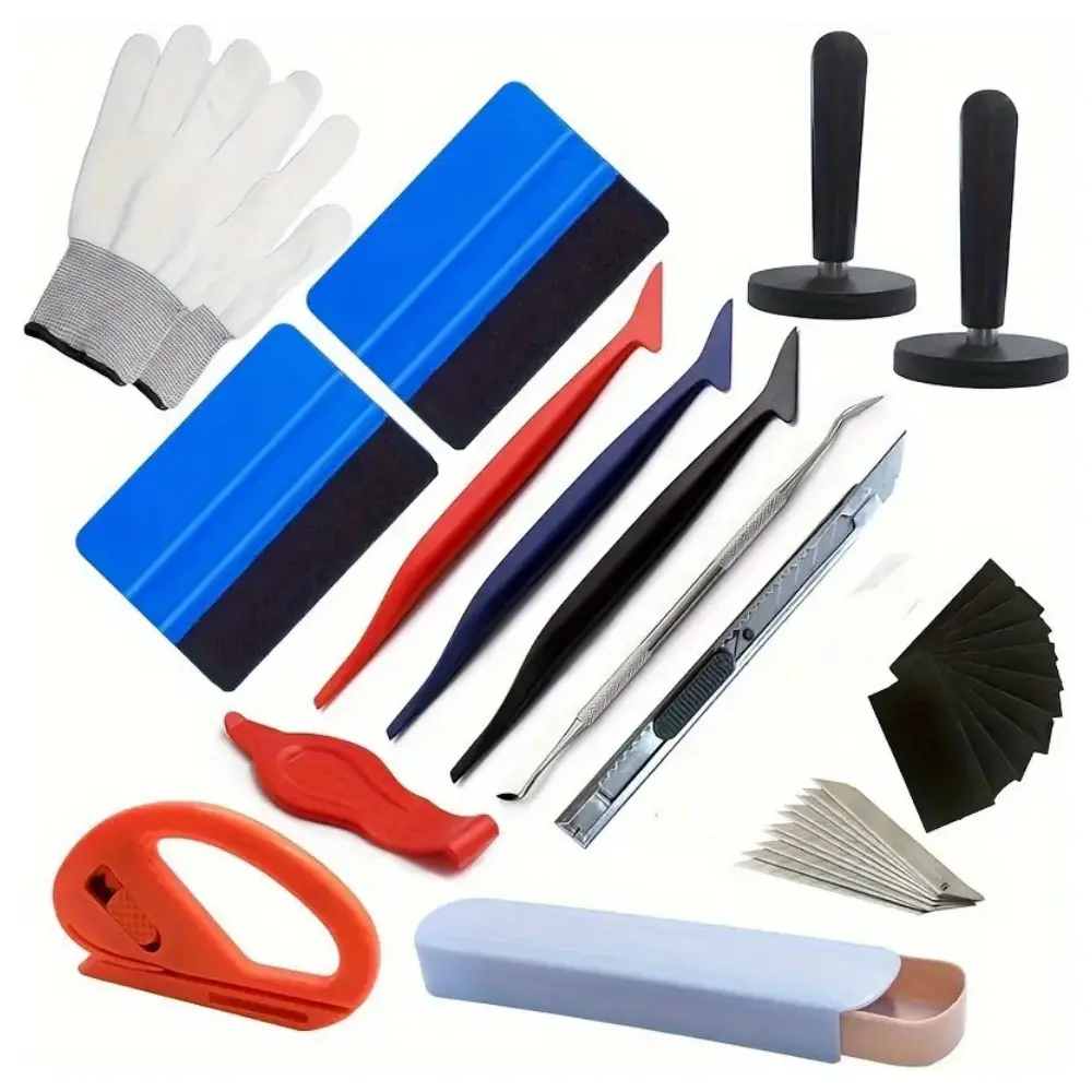32PCS Vinyl Wrap Tool Kit Car Wrapping Kit Car Tint Tools Kit Window Tint Squeegee Widely used in the installation and application of car window films, car window films, paint protection films
