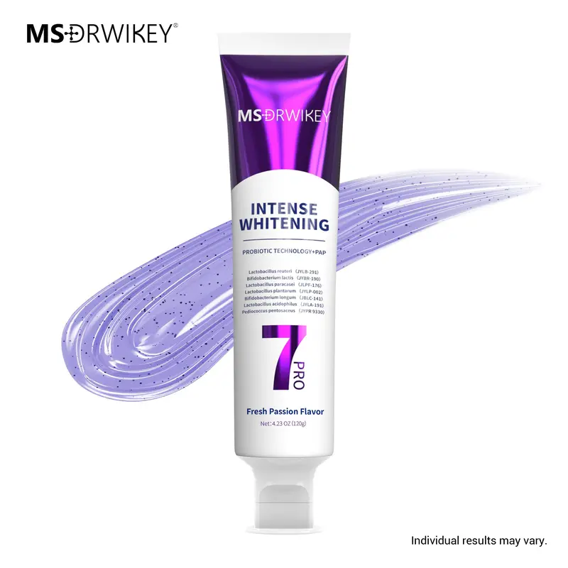 MSDRWIKEY Teeth Whitening Toothpaste – 7-Pro & SP6 Options, 7 Probiotics, Upgraded Purple Formula, Enamel Whitening