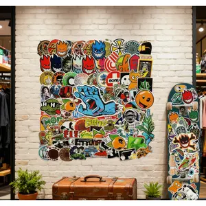 100Pcs Skateboard Stickers, Brand of Skateboard, Suupperenne, Vaamm, Samta Crunn Stickers for Suitcase Trunk Laptop Computer Water Bottles Mini Washi Stickers for Scrapbooking