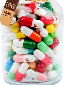 Capsule Letters Message in a Bottle-Love Capsule Pills-Birthday,Valentines Day, Mother's Day(Core shape100)