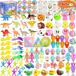 Easter Gift  160 PCS Easter Egg Fillers, Easter Basket Stuffers, Easter Party Favors for Kids Boys Girls, Easter Toys Pack Easter Egg Hunt Easter Eggs Filled Gift Goodie Bags Classroom Prize Treasure Box