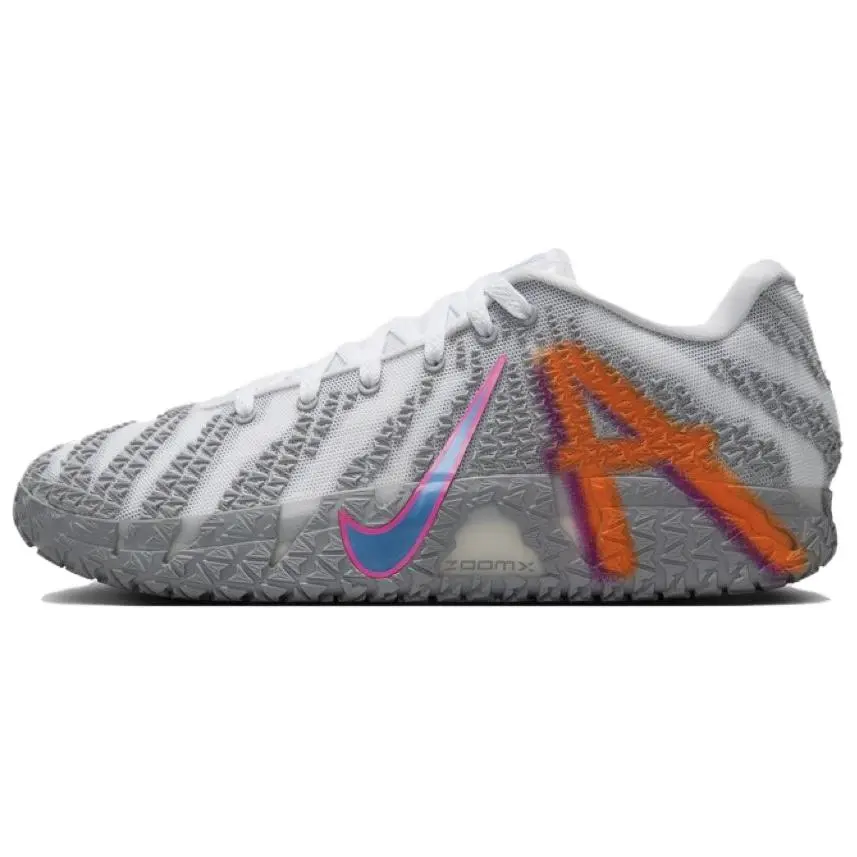 Unisex Casual Basketball Shoes in Gray and White, All Seasons Round Toe Sneakers, Asian Version - Style HF2794-100, New, Solid, Lace Up