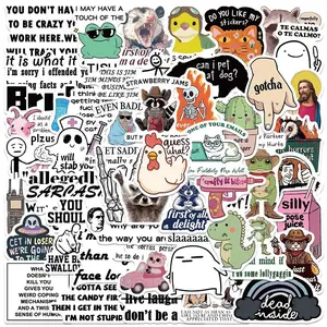 50PCS Random Surprise Meme Stickers - Funny Unhinged Corporate Humor Decals for Office & Coworkers - Sarcastic Quote Vinyl Sticker Pack - Waterproof Random Mixed Laptop Decor