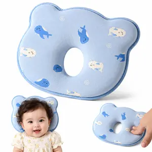 Baby Memory Foam Pillow - Soft, Breathable, Portable Neck Support for Infants, Prevents Flat Head, Ideal for Travel Sleep