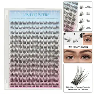 Lash Clusters Eyelash Kit 9-12mm 168PCS Wispy Natural Cluster Eyelash DIY Lash Extension Kit with Lash Bond and Seal, Lash Tweezers, DIY Eyelash Extension Kit for Beginners Water Proof