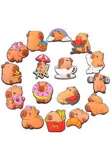 16 Cute Capybara Animal Design Shoe Charms, High-Quality Fashionable Shoe Accessories, Great Christmas Gift, All Seasons