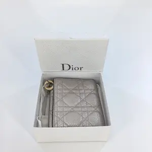 Pre-owned Dior Leather Small Leather Goods 2022 Lady Lotus Wallet w/ Tags J0015