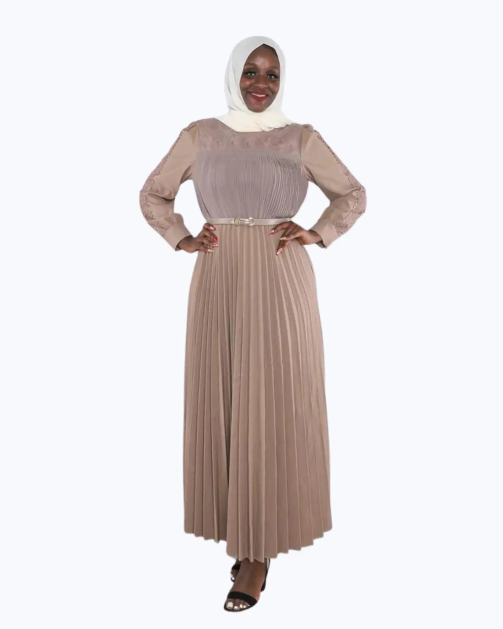 EG Majestic Pleated Dress - Elegant Floral Design, Versatile Style for Various Occasions, Perfect for Special Occasions and Casual Outings