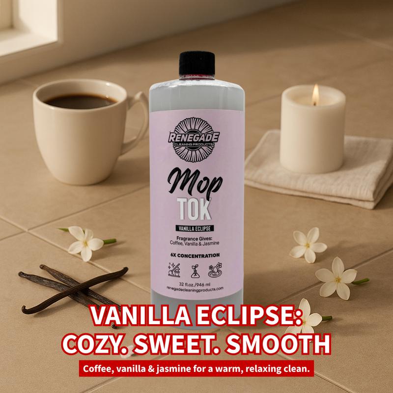 Renegade Cleaning | Mop Tok – 6X Concentrated Luxury Mop Solution, 32 oz | Plant-Derived Formula | Oud Luxe • Vanilla Eclipse • Sensual Rouge