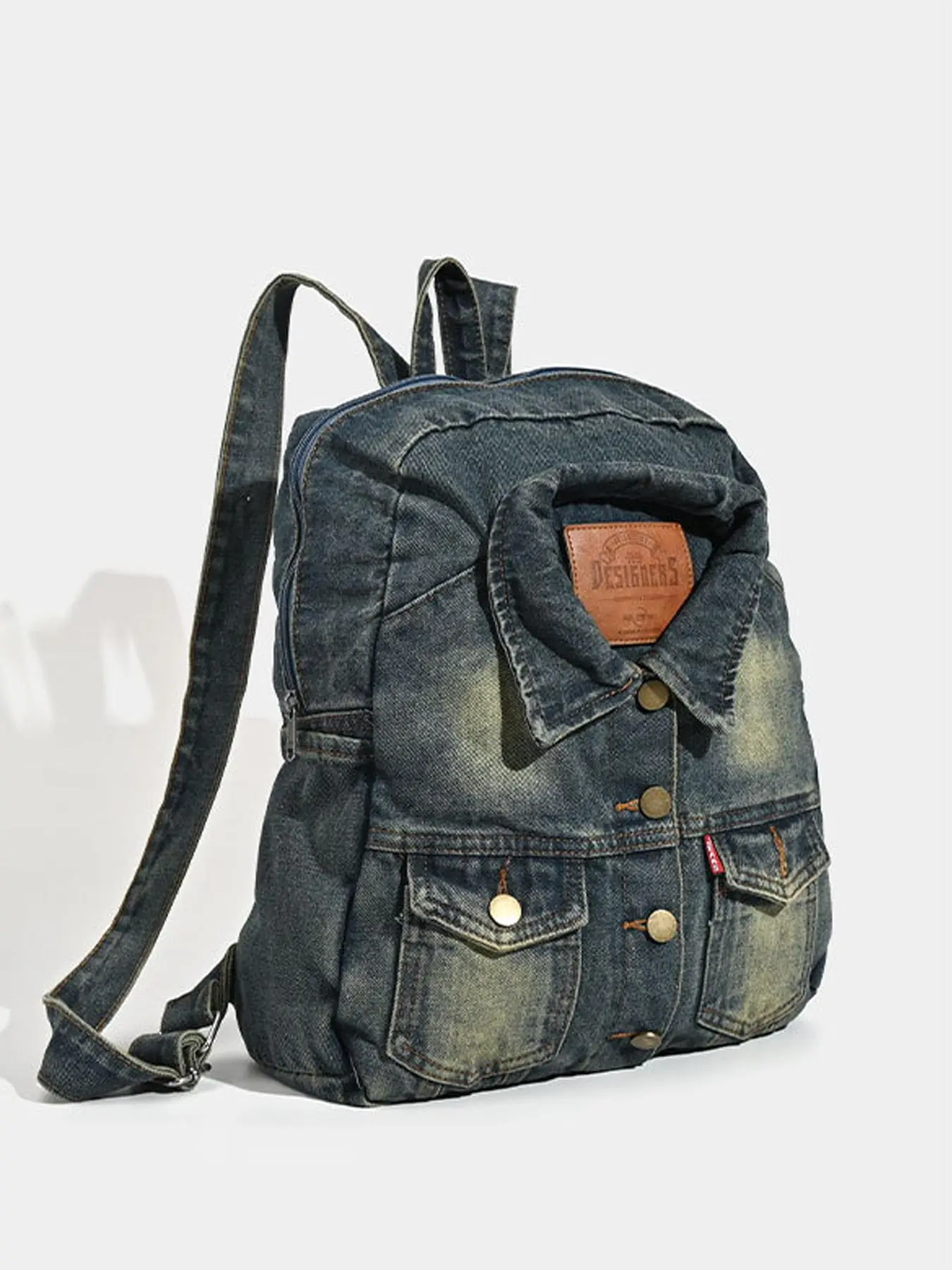 Fashion Denim Backpack, Casual Colorblock Backpack for Women & Girls, Trendy All-match Commuting Backpack for Daily Use, Lightweight Casual Daypack, Stylish Daypack, Casual Daypack Backpacks