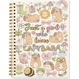 Cute Floral Capybara Notebook Journal for Girls Women, Funny Journaling Notebooks Travel Diary Journal, Gifts for Capybara Lovers, Just a Girl Who Loves Capybaras, 5.5x8.3