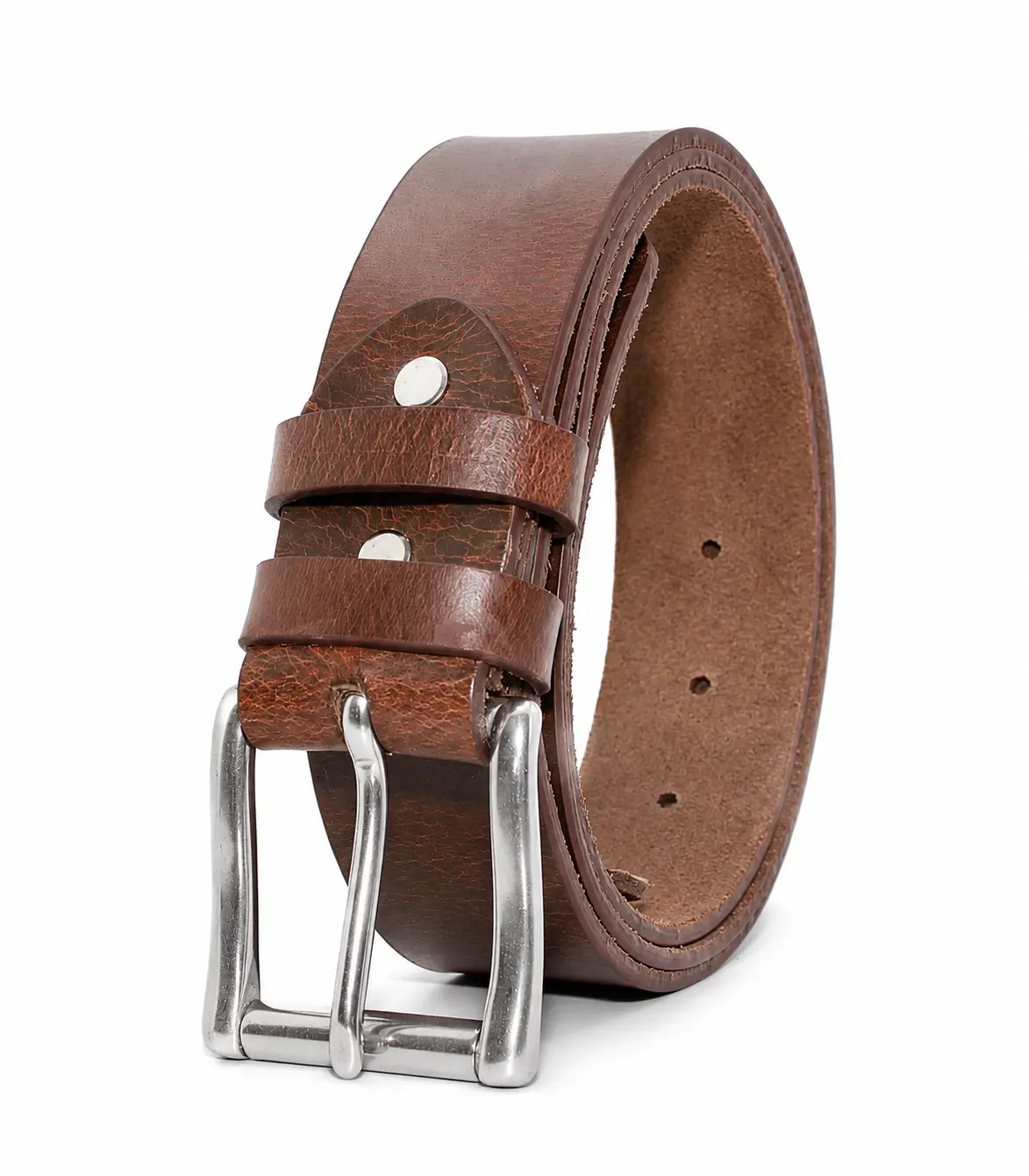Men's Leather Belt | Full Grain Buffalo Leather | Handmade Amish | Heavy Duty 1.5" Genuine Leather Belt | Stainless Steel Pin Buckle | Built to Last