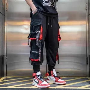 Men's Jogger Cyberpunk Hip Hop Pants Gothic Baggy Techwear Hip Hop Harem Pants Streetwear Track casual Pants men Black Menswear sweatpants  comfy loose fit trouser