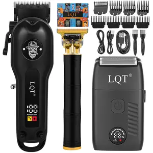 Men's Wireless Hair Clipper Trimmer Set, Beard Trimming Kit with Adjustable Lever and Large Capacity Battery, Electric Shaver Set