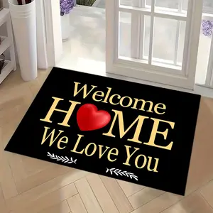 Welcome Home We Love You Diatomaceous Earth Door Mat Super Absorbent Entryway Rug Non Slip 1000gsm Tech Fabric Indoor Floor Carpet for Home outdoorfun