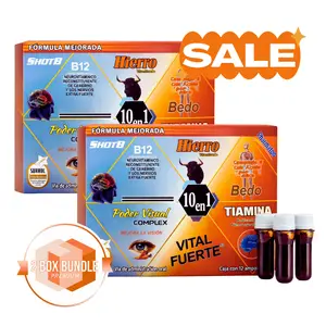 2 BOXES - Viral Multi-Vitaminico 12 Pack - Hierro  10 en 1 (24 Micro-Botellas de 15ml) - Supplement Dietary Edible Fitness Bathroom Daily Energy & Wellness Support (12 x 15mL)
