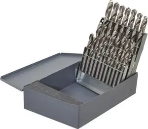 Cleveland Twist Drill 2120 C01332 26-Piece High Speed Steel Screw Machine Length Drill Bit Set, 118° Standard Point, Bright Finish, Straight Shank