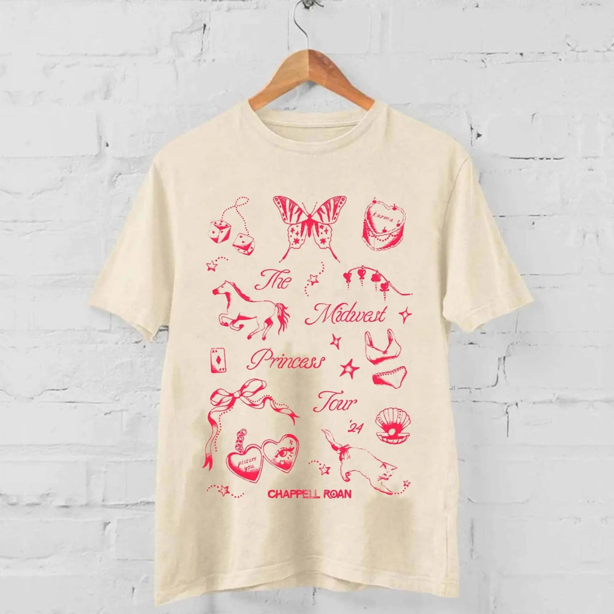 Chappell Roan T-Shirt, Pink Pony Club Shirt,  chappell roan merch Collar Cotton