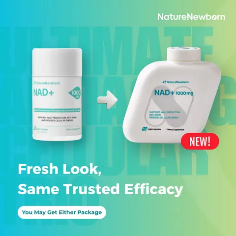 Naturenewborn NR1000 - High Purity NAD+ Supplement forTriple Anti-Aging, Energy, Focus - 60 Count - Vitamin & Wellness Dietary Healthcare Edible Nutrition Fitness
